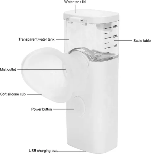 Vista 3 de Dioche Pulverizador de niebla humidificador de ojos secos, máquina hidratante portátil, vapor fresco, rociador de vapor rápido para el cuidado