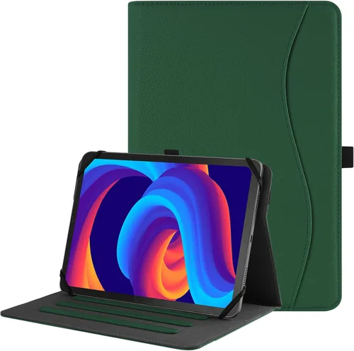 Vista 15 de HGWALP Funda universal para tablet de 9, 9.7, 10.1, 10.2, 10.5, 10.9 y 11 pulgadas, funda para tablet con múltiples ángeles de visión con correa