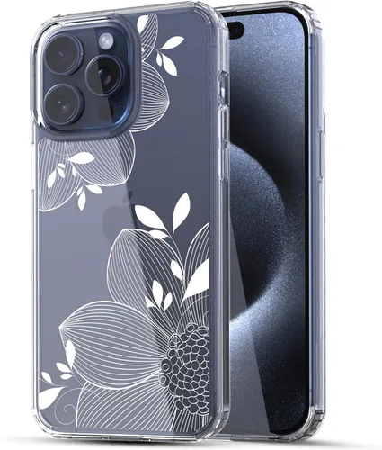 Vista 19 de RANZ Funda para iPhone 15, serie antiarañazos, a prueba de golpes, transparente de policarbonato duro + funda protectora de TPU para iPhone 15