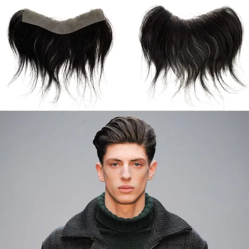 Vista 26 de Voloria Tupé de cabello humano 100 % de piel sintética para hombre, peluca frontal para retroceso, sistemas de reemplazo de línea capilar natural