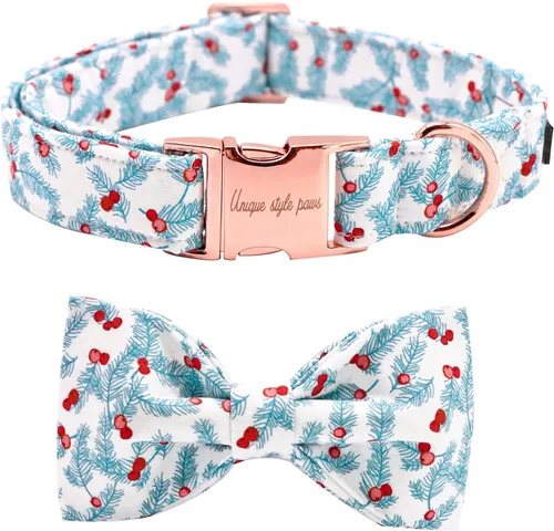Vista 16 de Unique style paws - Collar con lazo de pera de algodón para perros, collar de verano ajustable para perros pequeños, medianos y grandes - XS