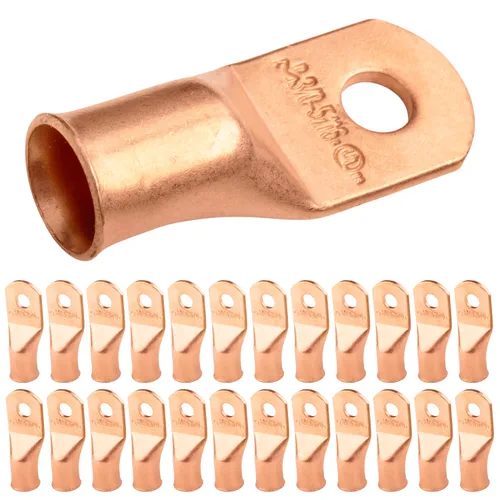 Vista 234 de SELTERM - 5 terminales de anillo resistentes para cable de batería, calibre 1/0 AWG, pernos de 1/2 pulgadas, terminales de calibre 0, ojales