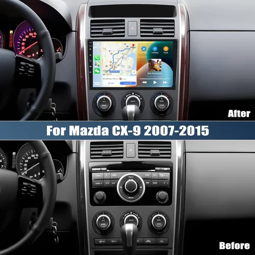 Vista 2 de [2+64G] Android 15 Estéreo de coche para Mazda CX-9 2007-2015 con CarPlay inalámbrico y Android Auto, pantalla táctil IPS de 10.1 pulgadas