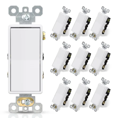 Vista 8 de ELEGRP Interruptor de luz decorativo de 4 vías, 15 amperios, 120-277 voltios, interruptor de pared basculante decorativo de CA de repuesto