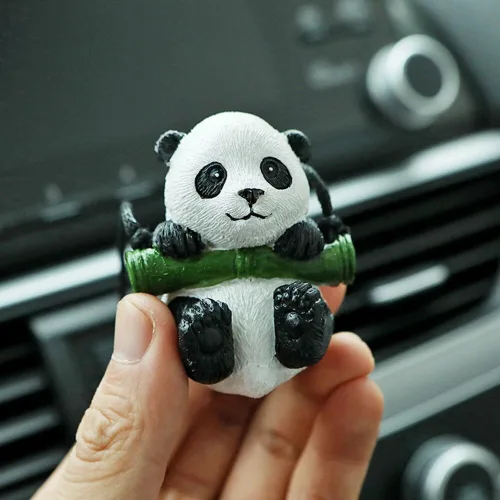 Vista 2 de Surakey Panda colgante colgante de coche creativo lindo rama de resina oscilante animal panda espejo retrovisor interior hogar encantos decorativos