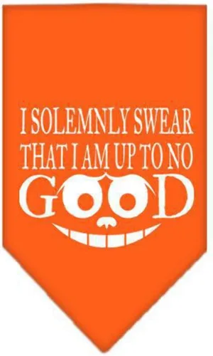 Vista 14 de Bandana serigrafiada para mascotas y perros, con texto "I Solemnly Swear That I Am Up To No Good" Cocoa S