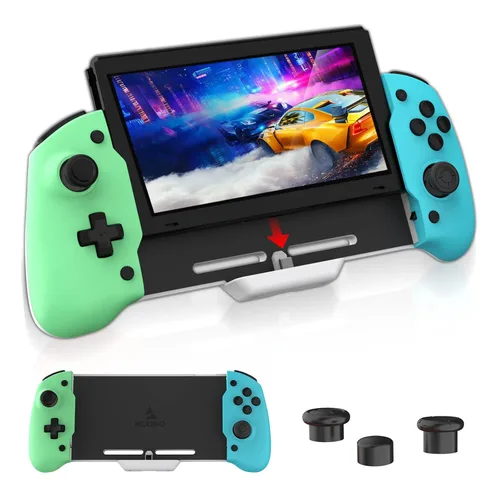 Vista 12 de NexiGo Hall Effect Gripcon with Kickstand and HDMI Out for TV Docking, Hall Sensing Joystick for Switch/Switch OLED, Handheld Mode, 4K/1080P