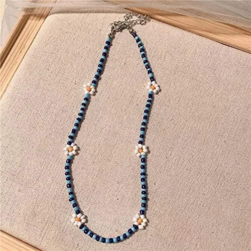 Vista 6 de TonyJameJPStore 20215 unidadesjuego de margaritas con cuentas coloridas de clavícula, collar para mujeres y niñas, joyería de primavera y verano