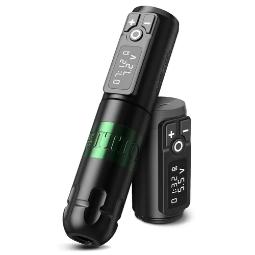 Vista 10 de Ambition Soldier - Bolígrafo rotativo de batería para tatuajes con cartucho, máquina de tatuaje con motor sin núcleo de 2400 mAh, fuente