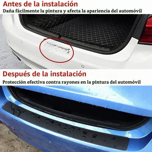 Vista 4 de Ziciner - Protector de parachoques trasero para coche, adhesivo de protección contra arañazos de fibra de carbono para umbral de puerta de maletero