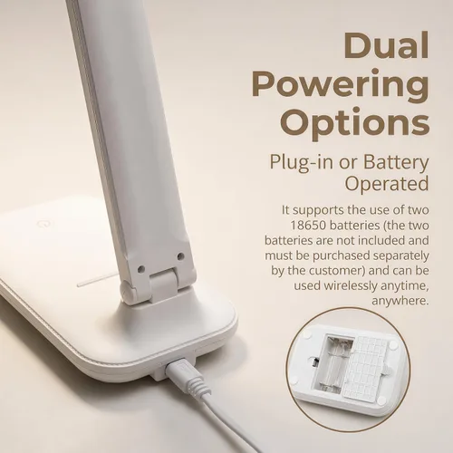 Vista 2 de R RUCKERCO Lámpara de Escritorio LED Lámpara de Escritorio Regulable Luz de Lectura Lámpara de Estudio 3 Modos de Iluminación, Accesorios