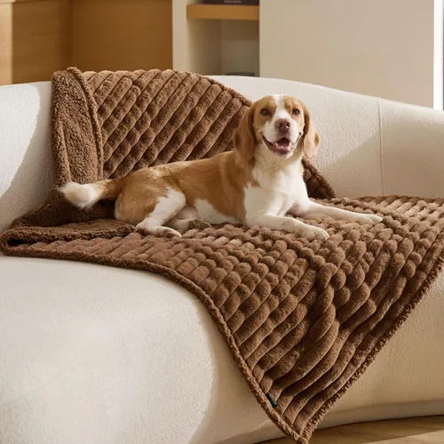 Vista 25 de Bedsure ComfyFleece® - Mantas impermeables para perros pequeños Crema