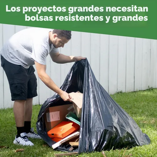 Vista 3 de ToughBag Bolsas de basura extra grandes de 95-96 galones, bolsas de basura negras de 61 x 68 pulgadas, 50 unidades de grosor de 1.2 mil de grosor
