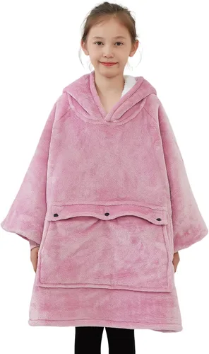 Vista 10 de Manta con Capucha Usable NOUKOW Manta Sherpa de Gran Tamaño Sudadera de Franela con Bolsillo Grande Alphabet
