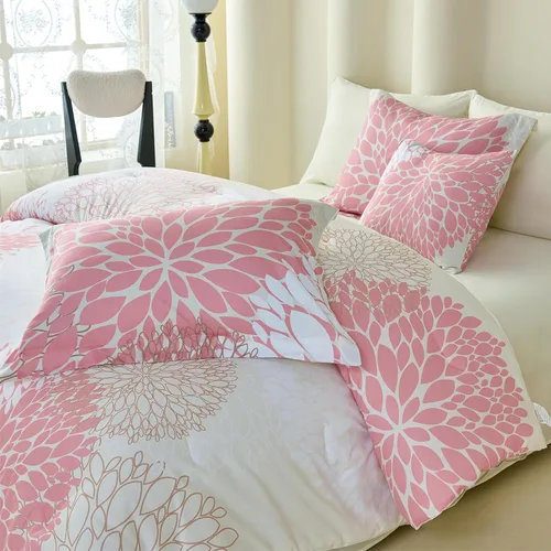Vista 3 de Koniroom 6-Piece Pink Comforter Set Twin Size - Reversible Beige White Flower Bed in a Bag with Sheets, Pillowcases, Shams, and Decorative Pillow