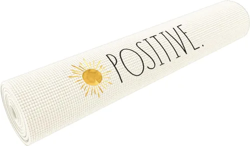 Vista 6 de Rae Dunn Tapete de yoga – Tapete de espuma de alta densidad para ejercicio y fitness para entrenamiento o estiramientos – Agarre antideslizante
