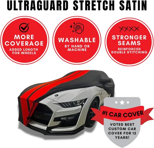 Vista 3 de SR1 Performance Funda para interior Mustang de EE. UU. 2005–2024 – Ultraguard de satén elástico de ajuste personalizado, cubierta contra el polvo