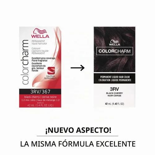 Vista 2 de WELLA Color Charm Color Charm - Tinte líquido permanente para el cabello para cobertura de canas, rojo