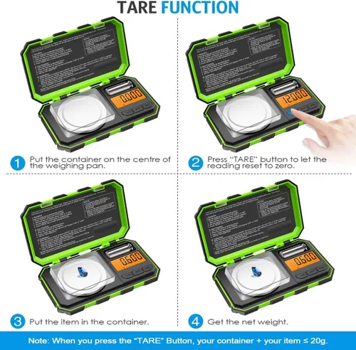 Vista 6 de AMIR Mini báscula digital profesional, báscula de bolsillo de 0.71 oz - 0.00 oz, báscula inteligente electrónica con peso de calibración de 0.71 oz