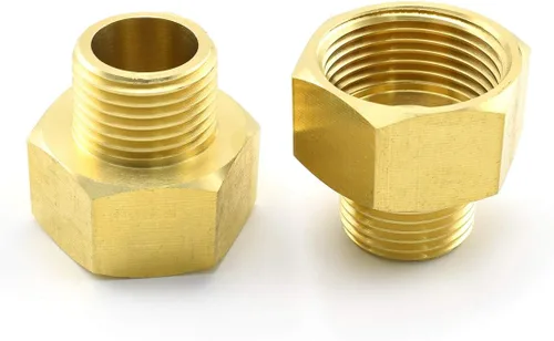 Vista 7 de Adaptador de montaje de tubería de latón 1/2 "NPT macho a 3/4 "NPT conector reductor hembra, 2 piezas