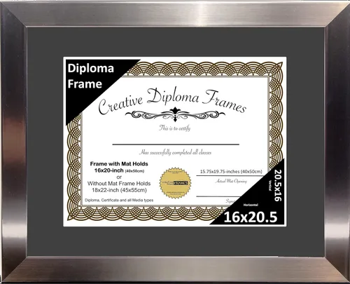 Vista 18 de Creative Picture Frames Carnegie - Marco de diploma de acero inoxidable con acabado de acero inoxidable de 6 x 8 pulgadas con caballete de vidrio