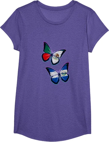 Vista 15 de Raíces biculturales de El Salvador y México. Versión mariposa Camiseta, Negro
