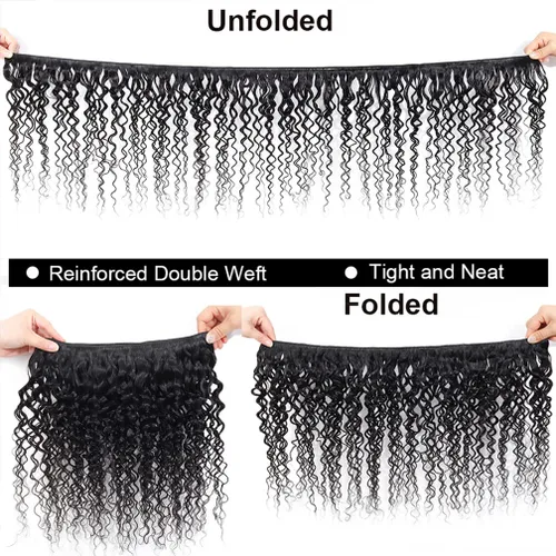 Vista 3 de Borchan Water Wave 3 Paquetes Cabello Humano Húmedo y Ondulado Cabello Humano 3 Paquetes para Mujeres Negras 16 18 20 Pulgadas Paquetes Brasileños