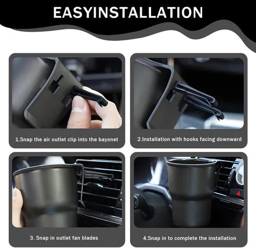 Vista 6 de Gancho para portavasos de automóvil, expansor de portavasos de automóvil, contenedor de botella de bebida para vehículo con clips de ventilación