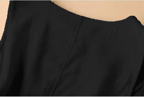 Vista 6 de UATKIMI Chaleco de lino de algodón para mujer, casual, holgado, cuello en V, sin mangas, chaqueta