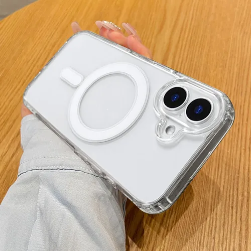 Vista 44 de Funda magnética transparente compatible con iPhone 11, lujosa funda MagSafe transparente a prueba de golpes con protector completo de lente