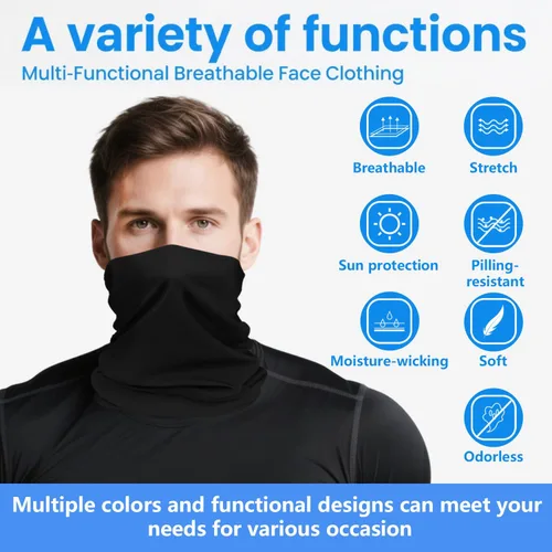 Vista 8 de 12 polainas refrescantes para el cuello para hombres y mujeres, transpirables, protección solar, bandanas para el cuello