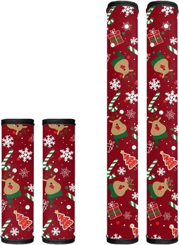 Vista 32 de Juego de 4 fundas para manijas de microondas con diseño de rayas de vaca tribal, azteca, decoración de cocina, antideslizantes, a prueba