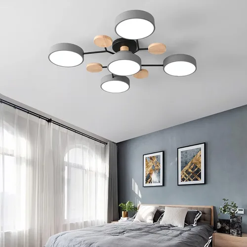 Vista 27 de Lámpara de techo LED regulable, lámpara de techo moderna de 9 pulgadas, montaje empotrado, de madera, de 12 W, lámpara blanca para sala de estar