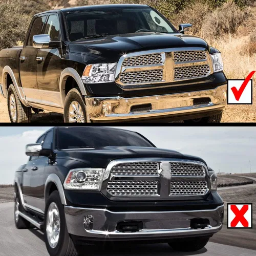 Vista 3 de PIT66 Conjunto de faros delanteros compatible con Dodge Ram 1500 2500 3500 2009-2012 (solo compatible con modelos de faros cuádruples) lente