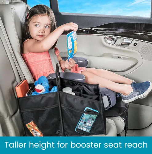 Vista 5 de High Road Organizador de coche con portavasos – Organizador de asiento delantero para conductores o organizador de asiento trasero para niños