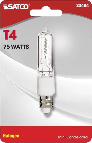 Vista 2 de Satco S3484 - Bombilla base T4 E11 (1/tarjeta, 120 V, 75 W, 2 unidades), transparente