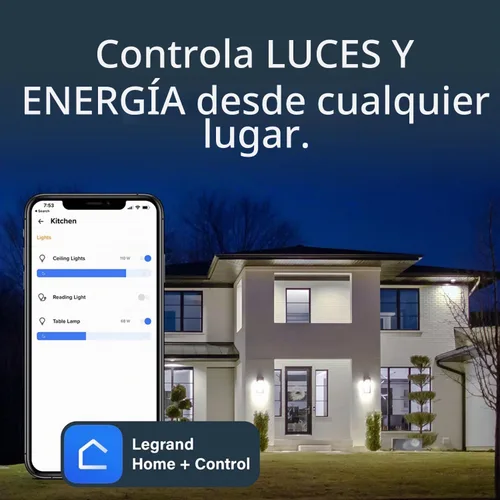 Vista 2 de [Usado] Legrand Radiant con salida inteligente Netatmo de 20 amperios, color blanco, 1 paquete