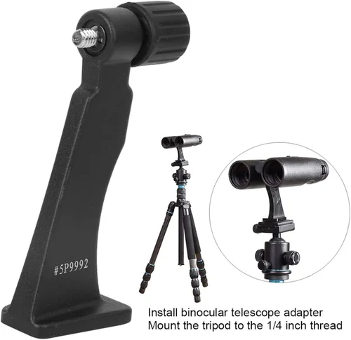Vista 5 de 214 Adaptador de trípode binocular, soporte de adaptador binocular de metal, tornillo de 1/4 pulgadas, accesorio de conexión para telescopio