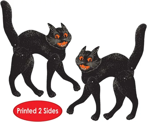 Vista 3 de Beistle 2 piezas de 20.5 pulgadas vintage de Halloween articulados para suministros de fiesta espeluznantes, fabricados en Estados Unidos desde