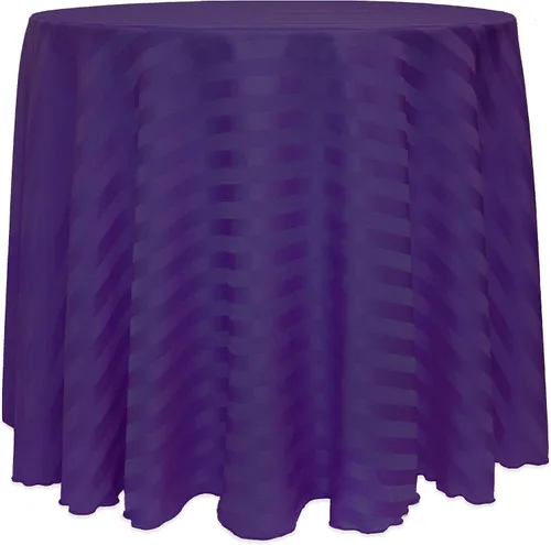 Vista 34 de ULTIMATE TEXTILE Mantel redondo de rayas satinadas de 84 pulgadas color marfil crema