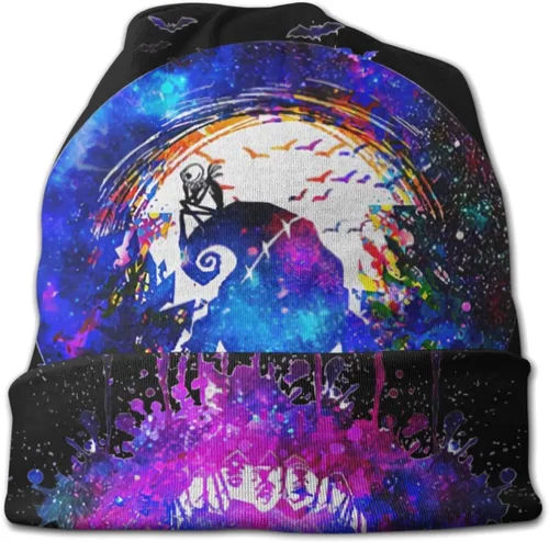 Vista 3 de Gorro de Navidad Skellington unisex para hombre y mujer, gorro cálido para invierno y exteriores