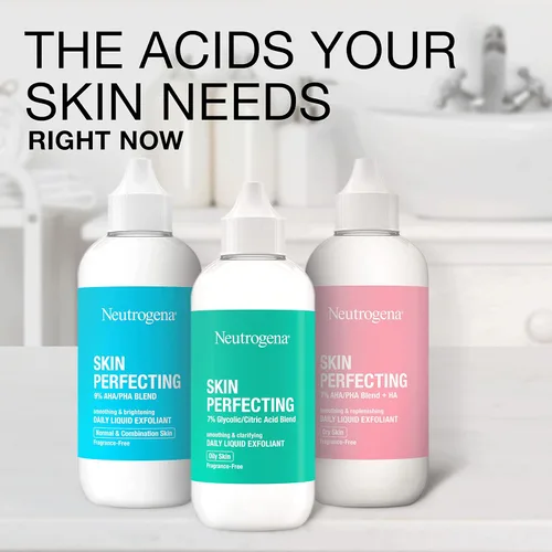 Vista 13 de Neutrogena Exfoliante facial líquido diario perfeccionador de la piel con 7% de mezcla de ácido glicólico/cítrico para piel grasa, exfoliante facial