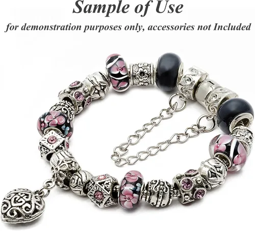 Vista 6 de RUBYCA 5 unids 8.3 "plata Color Broche Europeo serpiente cadena encanto pulsera fit Charm Beads DIY