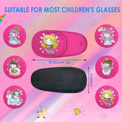 Vista 2 de WSHSTS 6 parches de ojos para niños, niñas, niños, parche colorido suave para ojos, parches para ojos perezosos, ojos izquierdo o derecho