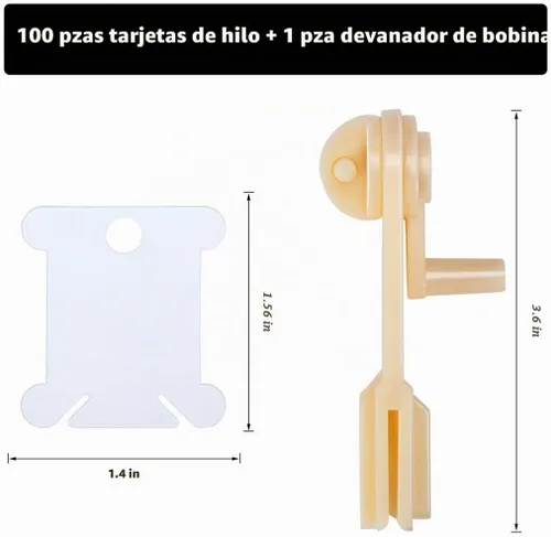 Vista 5 de Caja organizadora de hilo de bordar, herramientas con 100 bobinas de hilo de plástico, 1 bobinadora de bobina, 1 extraíble de 24 compartimentos
