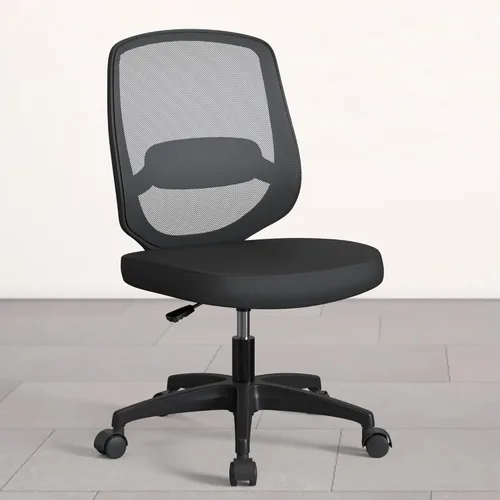 Vista 9 de Silla giratoria ecgonómica flexible para escritorio en casa, sin brazos con altura ajustable y soporte lumbar para adultos y niños
