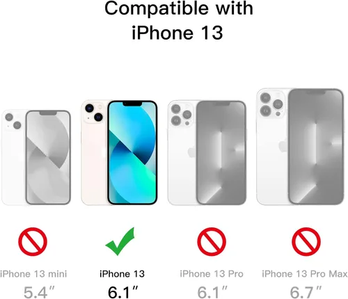 Vista 2 de JETech Funda delgada mejorada (0.033 in de delgado) para iPhone 13 de 6.1 pulgadas, cubierta de lente de cámara, protección completa, ajuste