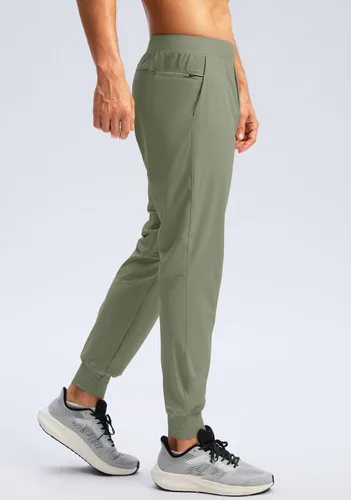 Vista 2 de Soothfeel Pantalones deportivos para hombre con bolsillos con cremallera, pantalones de entrenamiento atléticos ligeros para gimnasio, golf, correr