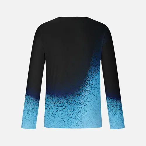 Vista 4 de Big and Tall Tshirts Shirts for Men Graphic Tees Casual Contrast Color Crewneck Shirt Long Sleeve Loose Pullover