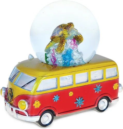 Vista 4 de COTA Global Van con globo de nieve de tortuga marina - Figura de globo de agua con purpurina brillante, adorno coleccionable para decoración